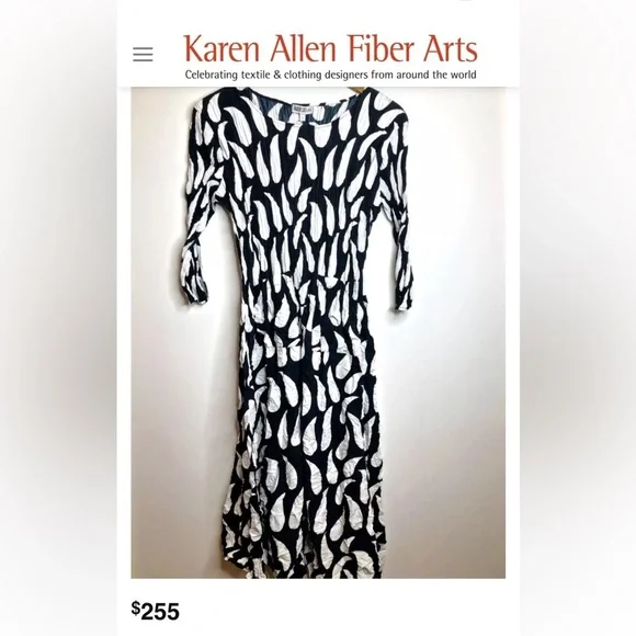 AlQuema Smash Nehru Collar Coat Dress Navy with White Ink Droplet - Picture 11 of 11